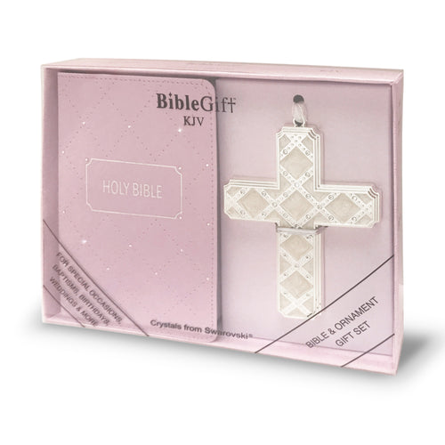 Pink Bible and Cross Ornament with Crystals from Swarovski®