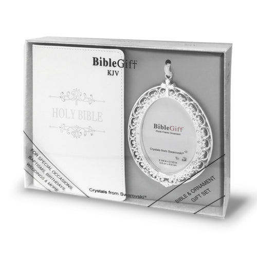 White Bible and Frame Ornament with Crystals from Swarovski®